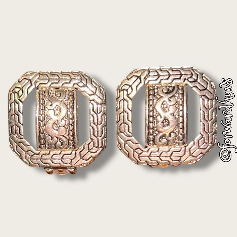 Vintage Silver-Tone Clip-On Earrings | Classic and Elegant